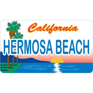 Hermosa Beach   Palms Sunset License Plate Sticker