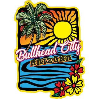 bullhead city abstract palm water sun vert Sticker