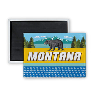 MONTANA TEAL MOUNTAINS Rectangle Badge Magnet