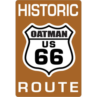 Oatman  AZ Route 66 Shield Brown BG Sticker