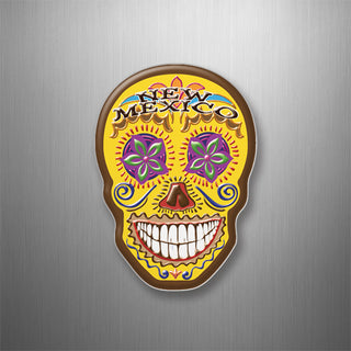 New Mexico   Yellow Sugar Skull 3D Magnet