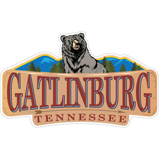 Gatlinburg  Tennessee   Gatlinburg  TN Bear In Mountains Woods Sticker