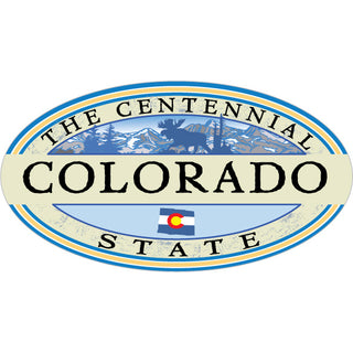 OK4 Colorado Moose Scene Mountain Oval (00281) Sticker