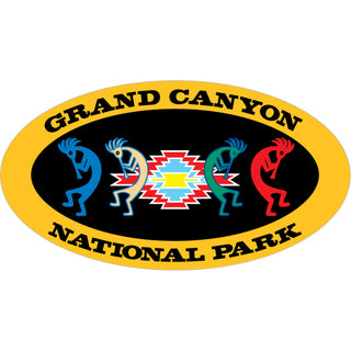 Grand Canyon National Park   4 Kokopellis Gold Oval Sticker