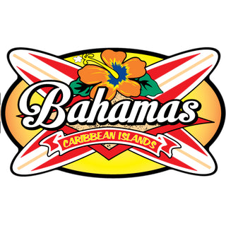 Bahamas Orange Crossing Longboards Sticker