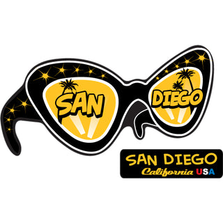 San Diego  California   Hollywood Sunglasses Sticker