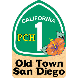 OK4 Old Town San Diego PCH 1 California Sign (00091) Sticker