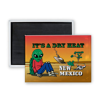 New Mexico   Its A Dry Heat Alien Rectangle Badge Magnet