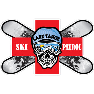 Lake Tahoe   Ski Patrol Skull Sticker