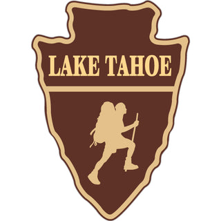 Lake Tahoe  AZ   Hiker Silhouette Arrowhead Sticker