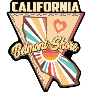 Belmont Shore  California   Triangle Sun Heart Sticker