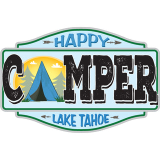 Lake Tahoe   Happy Camper Sticker