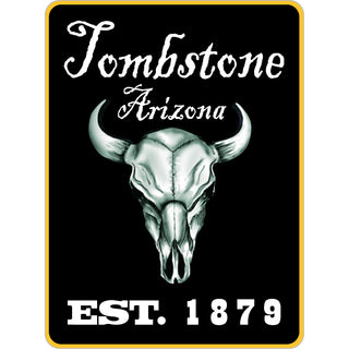 Tombstone Black Rectangle with Skull Sticker