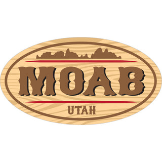 OK4 Moab  UT Wood Grain Oval (0425 00324 14) Sticker