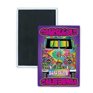 Coarsegold  CA   Road Trippin Bus Rectangle Badge Magnet