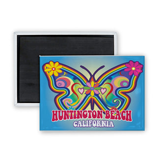 Huntington Beach California Hippie Rectangle Badge Magnet