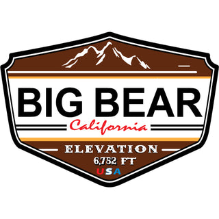 Big Bear  California   Brown Elevation Shield Sticker