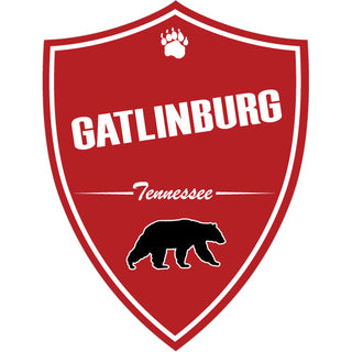 Gatlinburg Red Vertical Shield   Postcard Sized Sticker Sticker