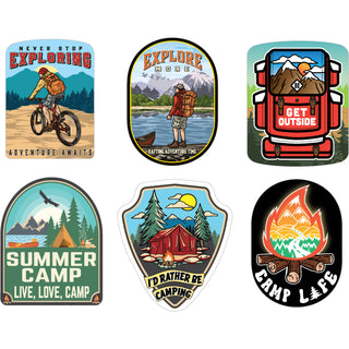 Novelty 6 UP   Never Stop Exploring  Get Outside Sticker