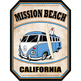 Mission Beach  California   Bus Corner View Cut Corner Sticker