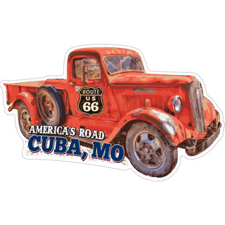 Cuba MO Route 66 Old Red Truck Sticker