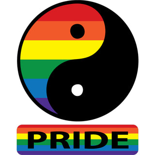 Yin Yang Pride   Rainbow Pride Yin Yang Sticker