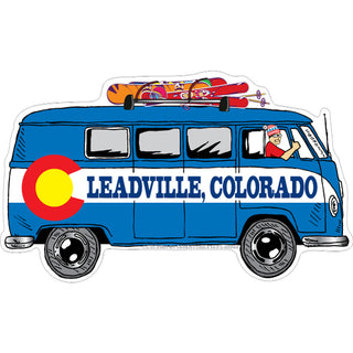 Leadville Colorado Flag Bus Side View Sticker