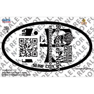 Huntington Beach Surfer White Oval Sticker