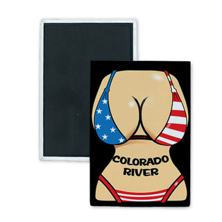 Colorado River   Flag Bikini Torso Rectangle Badge Magnet