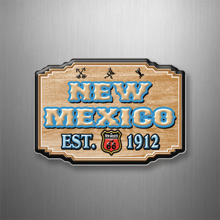 NEW MEXICO WOOD SIGN CUT CORNERS R66 3D Magnet
