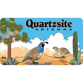 Quartzsite  Arizona   Quail Desert Scene Sticker