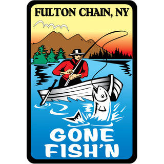 Fulton Chain  NY.   Vintage Gone Fishin Sticker
