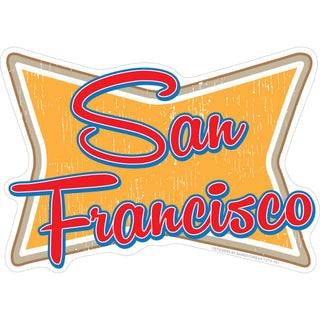 OK4 San Francisco Retro Squeezed Rectangle (01215) Sticker