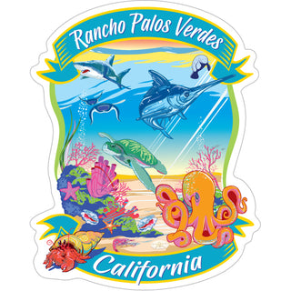 Rancho Palos Verdes  California   Sea Life Underwater Sticker