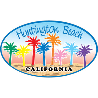Huntington Beach Colorful Palms Sticker