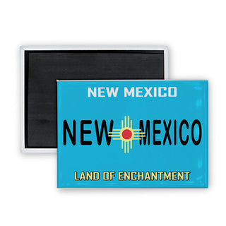 New Mexico   Blue License Plate Rectangle Badge Magnet