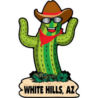 White Hills AZ Happy Cactus Sticker