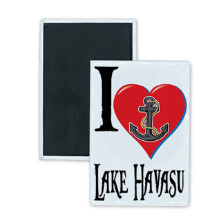 Lake Havasu Heart Anchor Vertical Rectangle Badge Magnet