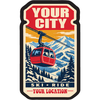 WINTER TRAVEL POSTER GONDOLA RIDE Sticker