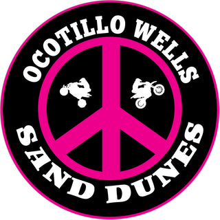 Ocotillo Wells   Black & Pink Peace Sticker