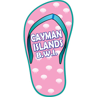 Cayman Islands B.W.I Pink Flip Flop Sticker