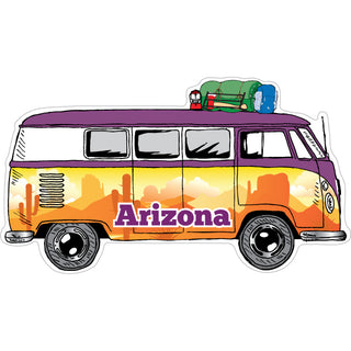 Arizona Desert Mountain Bus Side View camping gear on top Sticker