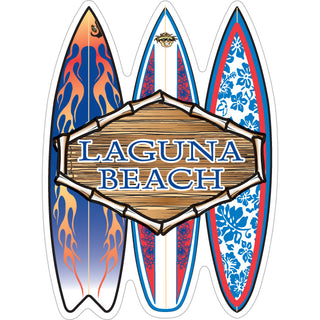 OK4 Laguna Beach Three Vertical Boards w Wood Sign Sticker