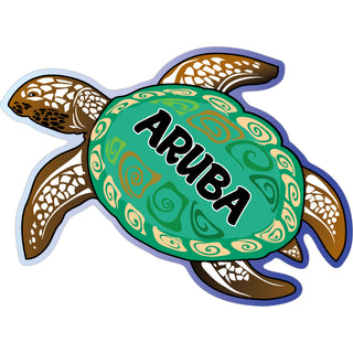 Aruba   Green Turtle Cutout Sticker