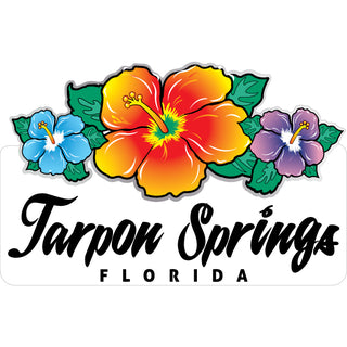 OK4 Tarpon Springs Florida Triple Hibiscus Sticker