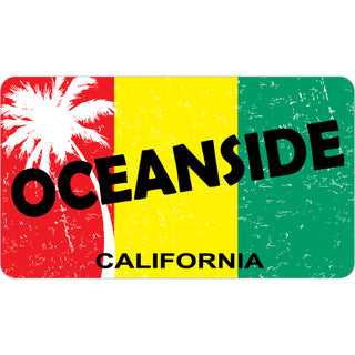 Oceanside  California   Palm Tree Rasta Flag Sticker