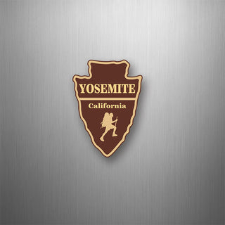 Yosemite National Park Hiker Silhouette Arrowhead Vertical Flexible Magnet