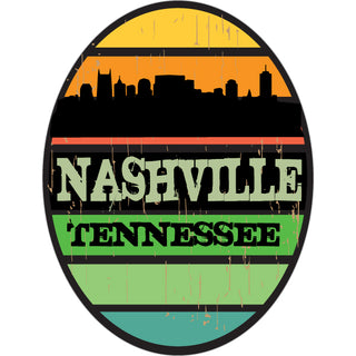 Nashville Vert Wide Oval with Stripes Sticker