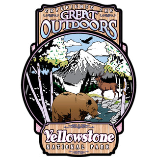Yellowstone National Park Great Outdoors Mountain Winter Scene (01158) Sticker