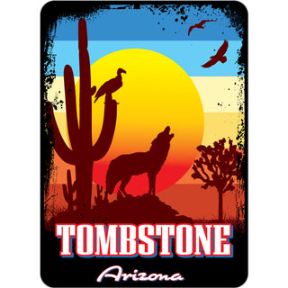 Tombstone Arizona Chromatic Desert Animal Silhouettes Sticker